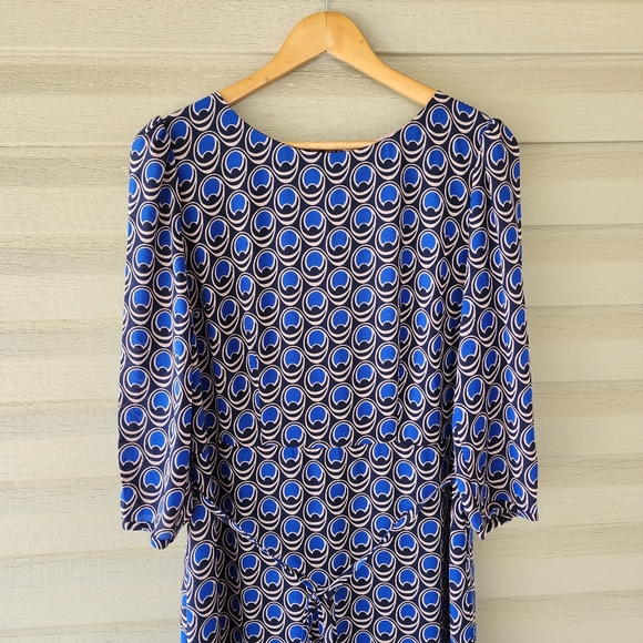 Boden Casey pleated blue printed midi dress - Picture 5 of 15